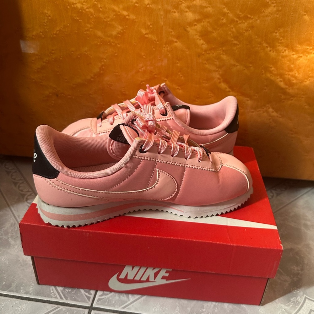 Nike Cortez Satin Pink - Valentine’s Day 
Size 4Y ; fits women’s size 5